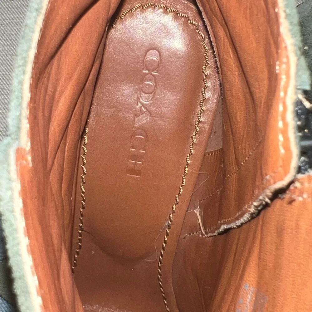 Coach 1941 Womens Moto Boots Olive Suede - Picture 7 of 9